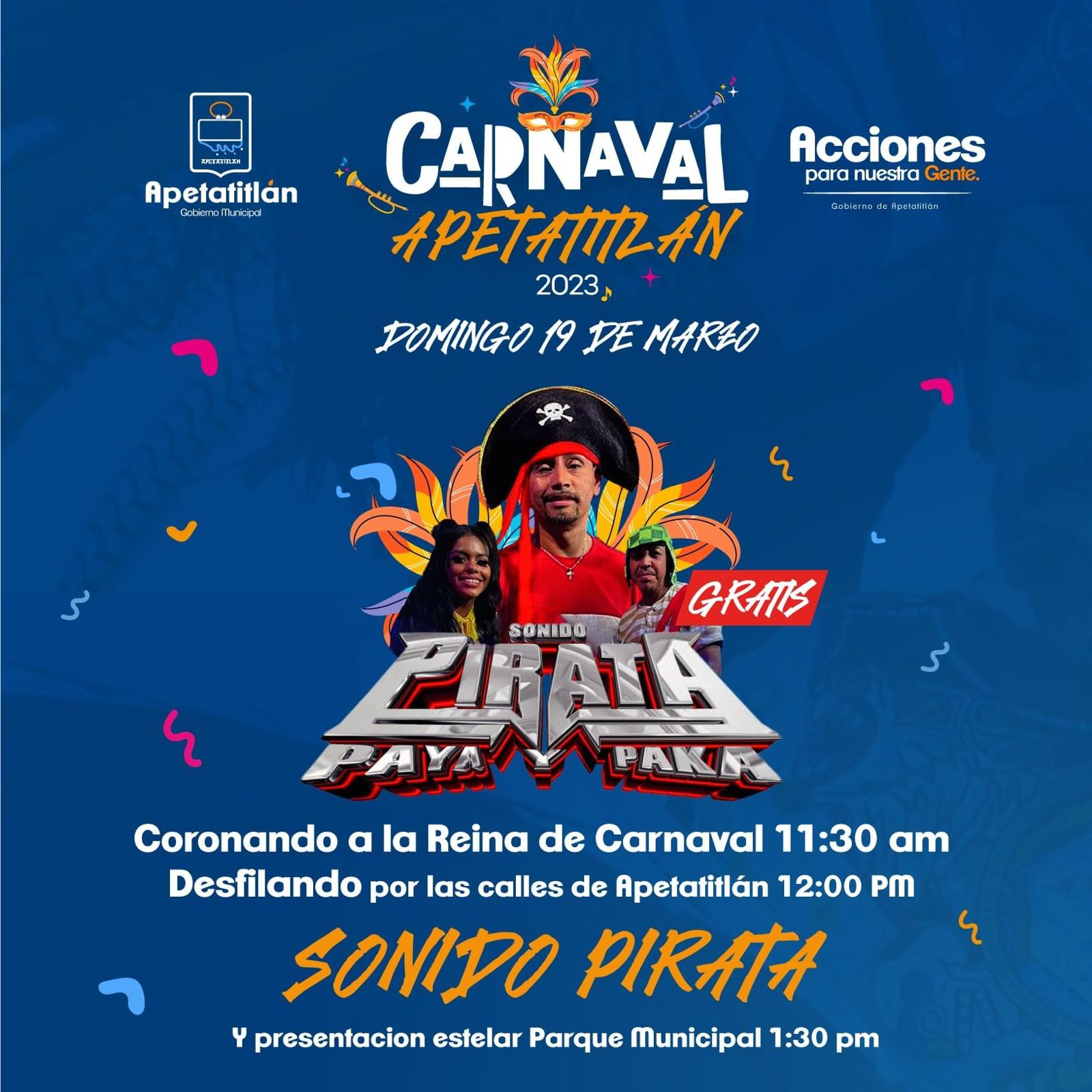 Sonido Pirata amenizará el desfile de carnaval Apetatitlan 2023